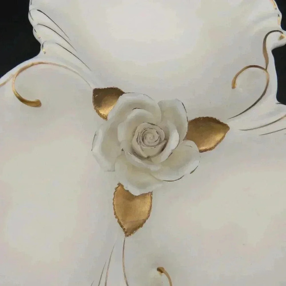 Vintage Napco Alaskan Rose Porcelain Divided Dish - Picture 2 of 8